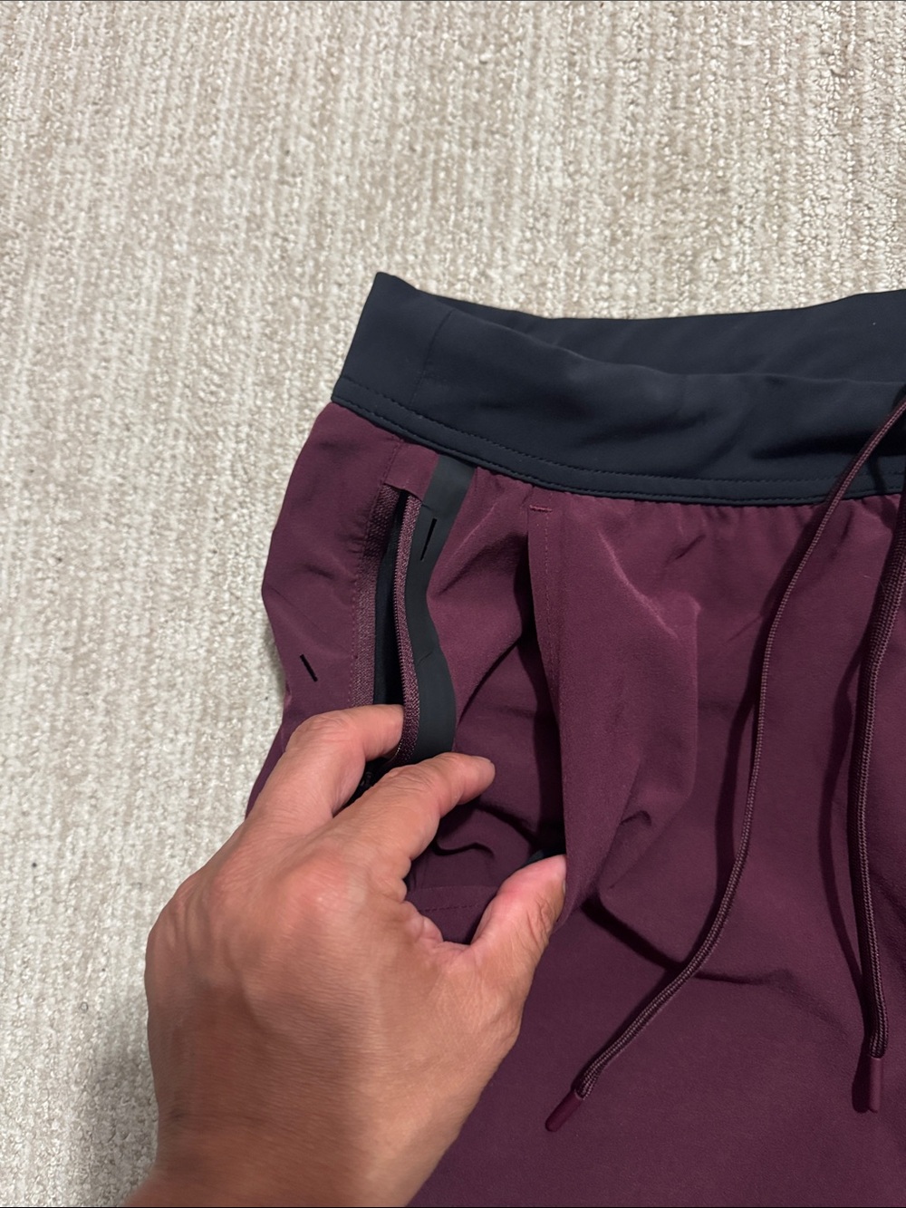 Ten Thousand Mens XL Burgundy Interval Shorts 7" Lined Zip Pocket Training - Picture 5 of 9